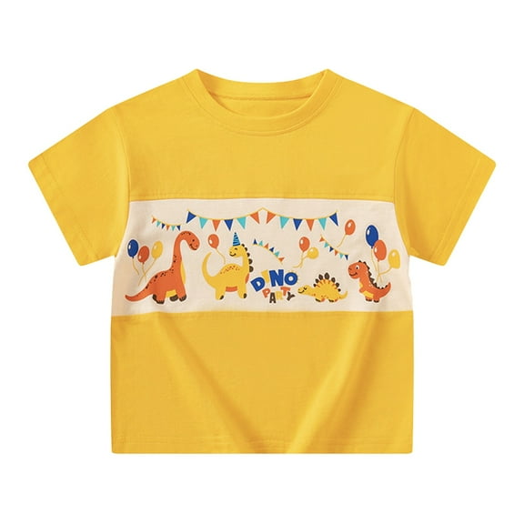 MEZZALL Children's O-Neck Short Sleeve T-Shirts Cartoon Dinosaur Summer Baby Tshirts Tee Tops 5-6 Years Cute Baby Wear