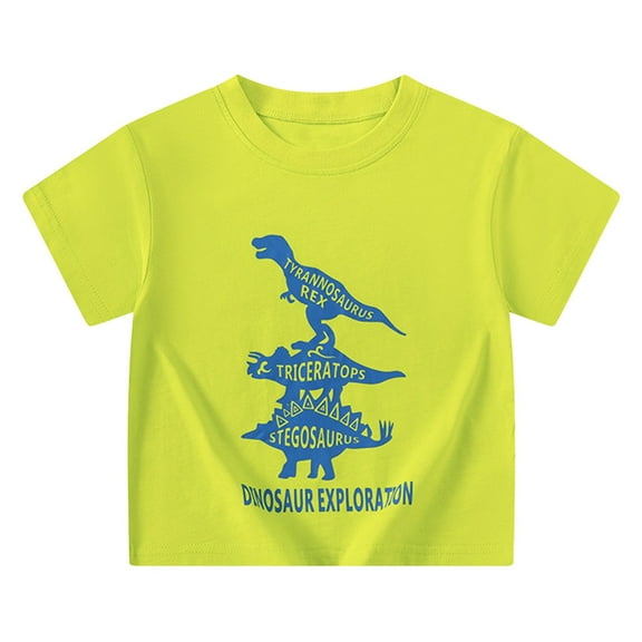 MEZZALL Children's O-Neck Short Sleeve T-Shirts Cartoon Dinosaur Summer Baby Tshirts Tee Tops 5-6 Years Cute Baby Wear