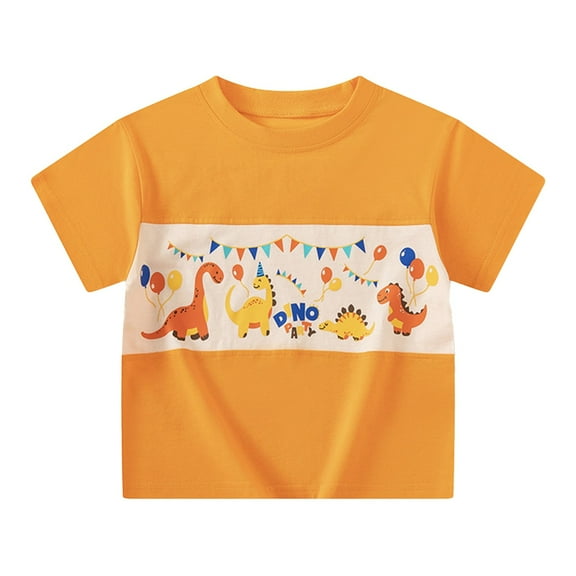 MEZZALL Children's O-Neck Short Sleeve T-Shirts Cartoon Dinosaur Summer Baby Tshirts Tee Tops 5-6 Years Cute Baby Wear