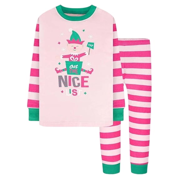 MEZZALL Christmas Kids Pajamas Sets Festive Holiday Family Matching Sleepwear For Children Boys Girls Cozy Soft Flannel Nightwear Crew Neck Long Sleeve Tops And Pants Stylish Homewear