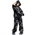 thumbnail image 1 of MEZZALL Clothing Set For Girls Springand Autumn Set Children Printed Loose Hoodie Casual Cargo Pants Teens Cute, 9-10 Years, 1 of 8