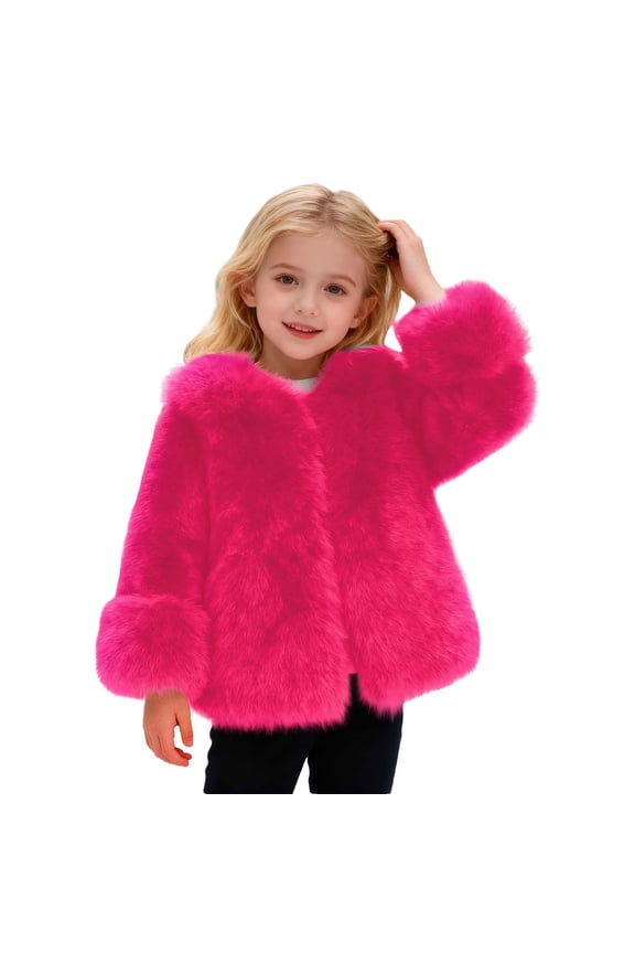 Coats Girls Warm Winter Thickened Teddy Jacket Outerwear Soft Coats For Toddler Big Kids Cozy Long Sleeve Tops