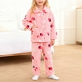 thumbnail image 1 of MEZZALL Cozy Flannel Long Sleeve Outfit Sets For Girls Cute Cartoon Print Kids Sleep O-Neck Tops Pants Leisure Cold Weather Autumn Winter Nightwear Outfits Soft Clothing Sets, 1 of 4
