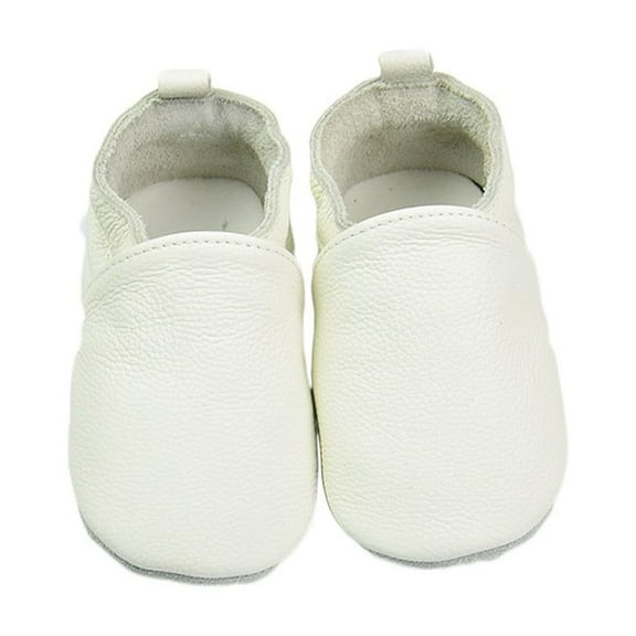 MEZZALL Crawling Shoes Baby First Walking Shoes Girls Boys Slippers Crawling Shoes Baby Shoes Soft Leather With Suede Soles Leather Shoes Infants 0 2 Years Cute Footwear, White, 18-24 Months