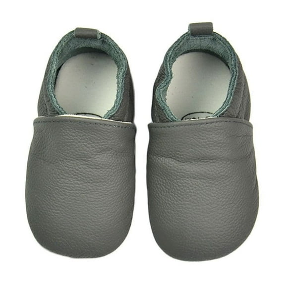 MEZZALL Crawling Shoes Baby First Walking Shoes Girls Boys Slippers Crawling Shoes Baby Shoes Soft Leather With Suede Soles Leather Shoes 0 2 Years Comfort Footwear, Grey, 18-24 Months