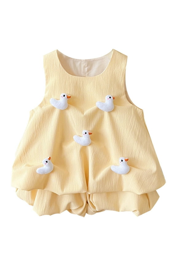 Cute Girls Outfits Set Casual Summer Spring Toddler Kids Clothes Soft Comfortable Playwear For Ages 3 9 Versatile Baby Wear