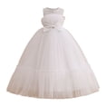 thumbnail image 1 of MEZZALL Dresses Girls Party Dress With Bow And Skirt Pageant Gown Elegant Tutu Dress Kids Performance Versatile Sleeveless Crew Neck Solid Color Child Sundress, 1 of 4