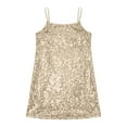 thumbnail image 1 of MEZZALL Dresses Sequin Girls Dress Adjustable Spaghetti Strap Pencil Midi Bodycon Party Gown With Shiny Glitter For Teen Junior Youth Formal Events Evening Lovely Crew Neck Solid Color Child Sundress, 1 of 4