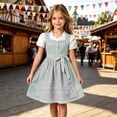 MEZZALL Elegant Girls Festive Waist Tied Bavarian Style Dresses For ...