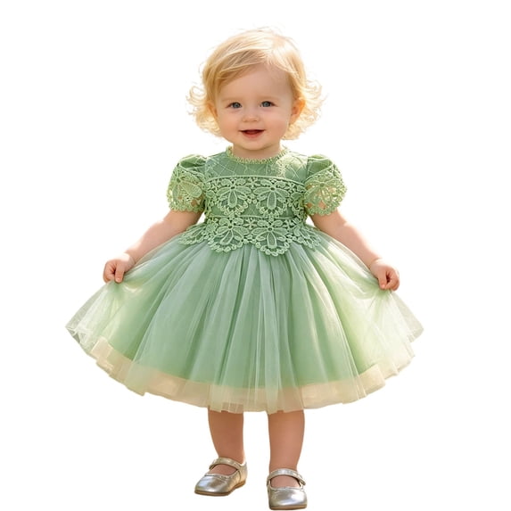 MEZZALL Elegant Girls Formal Dress Layered Skirt And Satin Bodice Party Gown Girls Solid Color Holiday Dresses