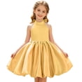 thumbnail image 1 of MEZZALL Elegant Girls Sleeveless Backless Tie Strap Dress With Bow Kids Formal Party Gown Solid Color Cute Dresses, 1 of 9