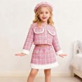 thumbnail image 1 of MEZZALL Elegant Girls Two Piece With Matching Hat Classic Pattern Autumn Winter Outfits For Teen Girls Plaid Design Lovely Clothing Sets, 1 of 8