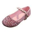 thumbnail image 1 of MEZZALL Fashion Summer Children Sandals Girls Casual Shoes Low Heel Buckle Shiny Pearl Sequins Dress Dance Shoes Lovely Toddler Footwear, Pink, 9.5-10 Years, 1 of 6
