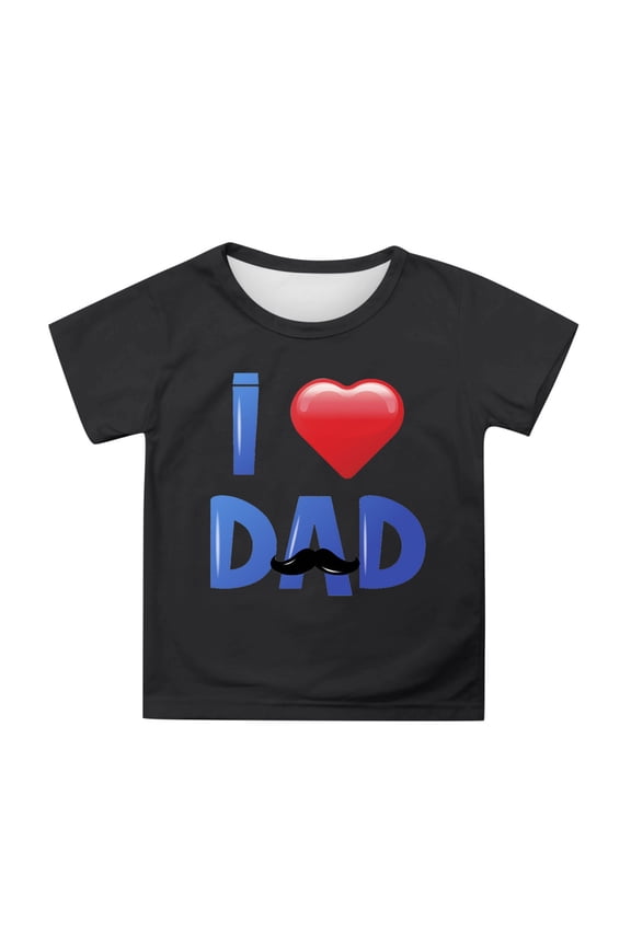 Father's Day Children T-Shirt Tops Fashion Casual Loose Short Sleeve O-Neck Adorable Toddler Blouses Clothing