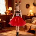thumbnail image 1 of MEZZALL Festive Reindeer Girls Dress Tutu Skirt Winter Party Performance Outfits For Children Holiday Celebration Birthday Clothing Sets, 1 of 5