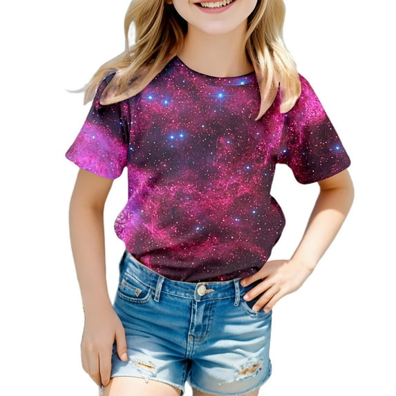 MEZZALL Funnycokid Boys Girls Shirts Graphic T-Shirt Neon Color Kids Novelty Short Sleeve Animal Print Tees 3-13 Years