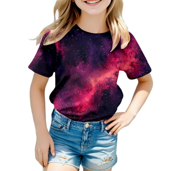 MEZZALL Funnycokid Boys Girls Shirts Graphic T-Shirt Neon Color Kids Novelty Short Sleeve Animal Print Tees 3-13 Years