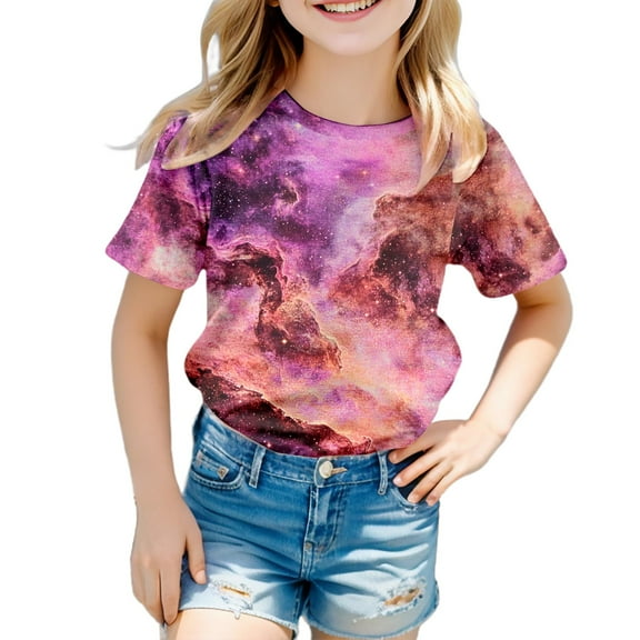 MEZZALL Funnycokid Boys Girls Shirts Graphic T-Shirt Neon Color Kids Novelty Short Sleeve Animal Print Tees 3-13 Years