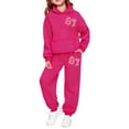thumbnail image 1 of MEZZALL Girls 67 Printed Hoodie Jogger Sweatshirt Tops Trousers Pants Sets Cute Casual Two Piece Outfits With Pockets For Play And School Lovely Long Sleeve Clothing Sets, 1 of 3