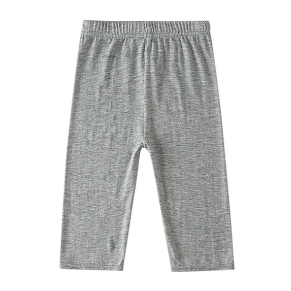 MEZZALL Girls Athletic Shorts Capri Leggings Kids Running Pants Shorts Workout Tights Cropped Pants Shorts Cute Toddler Dailywear, Grey, 10-12 Years