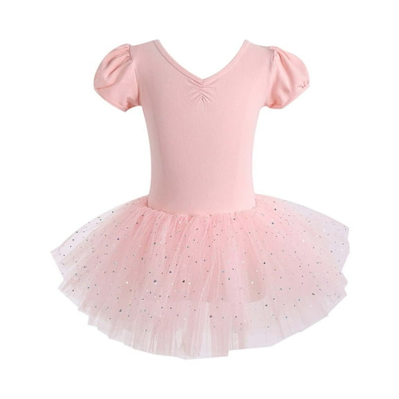 MEZZALL Girls Ballet Dance Dress For Performance Leotard Tutu Skirt Outfits For Recital And Practice Comfortable Stretchy Soft Fabric Toddler Dailywear Trendy / 1-2 Years