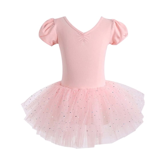 MEZZALL Girls Ballet Dance Dress For Performance Leotard Tutu Skirt Outfits For Recital And Practice Comfortable Stretchy Soft Fabric Toddler Dailywear Versatile / 7-8 Years