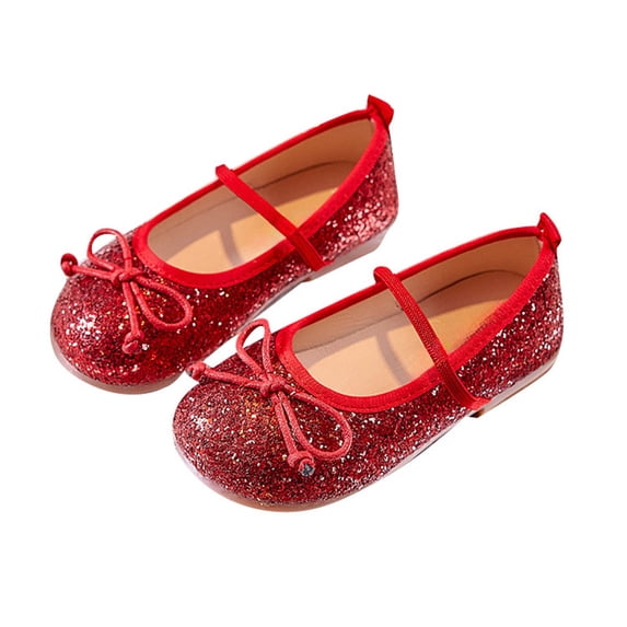MEZZALL Girls Ballet With Bowknot Cute Shoes For Toddler Kids Casual Walking Slippers Soft Sole School Party Dress Shoes Relaxed Fit Child Footwear