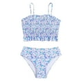 thumbnail image 1 of MEZZALL Girls Bikini Hot Spring Vacation Beach Swimsuit Vacation Hawaii Beachwear, Sky Blue, 8-9 Years, 1 of 8