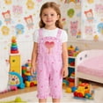 thumbnail image 1 of MEZZALL Girls Bodysuits Floral Embroidered Denim Romper Jumpsuit With Heart Design Cute Casual Sleeveless Overalls Toddler Kids Playwear Square Collar Stylish Back To School Onesie, 1 of 5