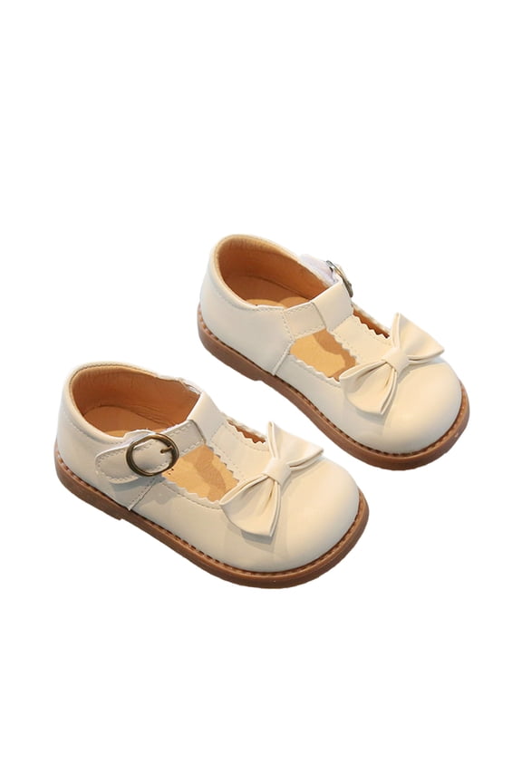 Girls Bow Ballet Summer Fashion Soft Sole Mary Jane Shoes With Hook Loop Closure Vacation Toddler Footwear