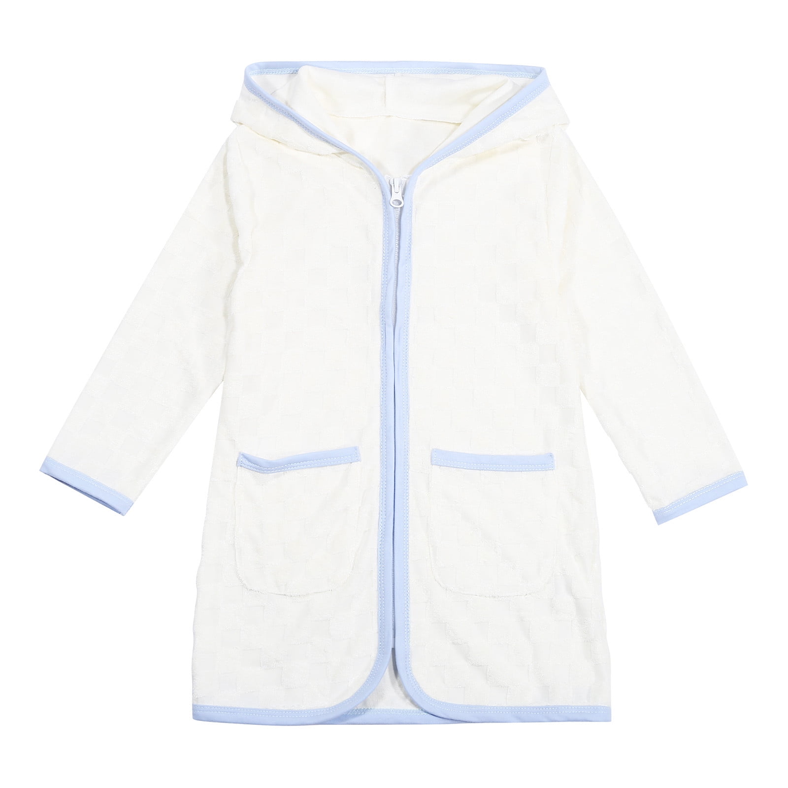 MEZZALL Girls Boys Bathrobe Swim Cover Up Zip Up Hooded Long
