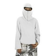 thumbnail image 1 of MEZZALL Girls Boys Hooded Long Sleeve Sweatshirt With Face Shield Soft Warm Fabric Pullover Kids Teen Casual Outerwear Comfort Tops Solid Color Fashionable Teen Dailywear, 1 of 9
