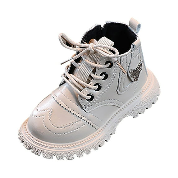 MEZZALL Girls Boys Mesh Lace Shoes Fashion Mesh Lace Boots Non- Breathable Boots Stylish Toddler Footwear, White, 21