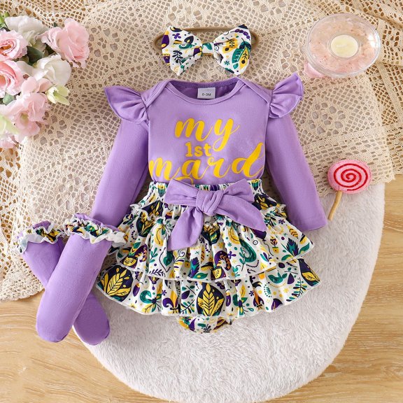 MEZZALL Girls Carnival Outfits Long Sleeve Bodysuit With Shorts And Socks Toddler Two Piece For Festive Parties Comfort Wear Fashionable Clothing Sets