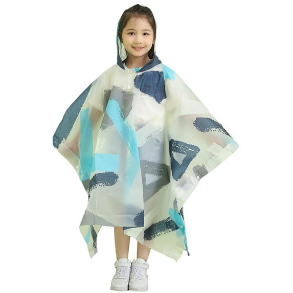 MEZZALL Girls Cartoon Raincoat Fashionable Kids Windbreaker Style EVA Printed Poncho Outerwear For Outdoor Activities Toddler Trenchcoat Boho / A