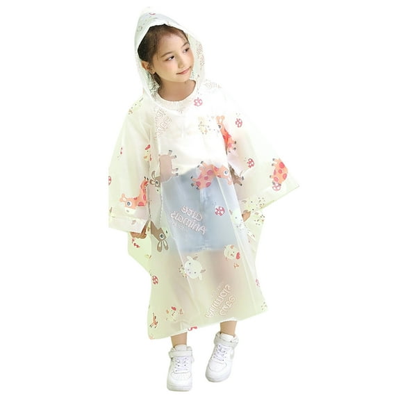 MEZZALL Girls Cartoon Raincoat Fashionable Kids Windbreaker Style EVA Printed Poncho Outerwear For Outdoor Activities Infants Toddler Trenchcoat Fashionable / A