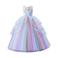 thumbnail image 1 of MEZZALL Girls Casual Fashion Princess Wedding Prom Dress Rainbow Sundress, Blue, 11 Y-12 Y, 1 of 4