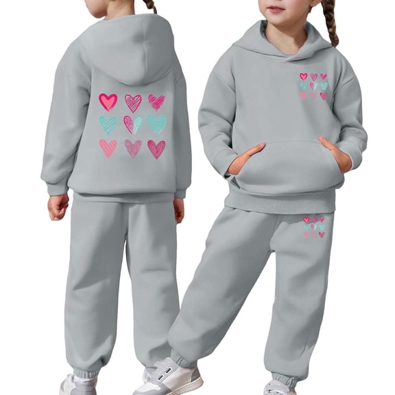 MEZZALL Girls Casual Floral Print Sweatshirt Tops Hoodie Trousers Pants Sets Outfits 2PCS Tracksuit Kids Youth Fashion Cartoon Playwear Daily Soft Warm Jogger Boho Long Sleeve Clothing Sets