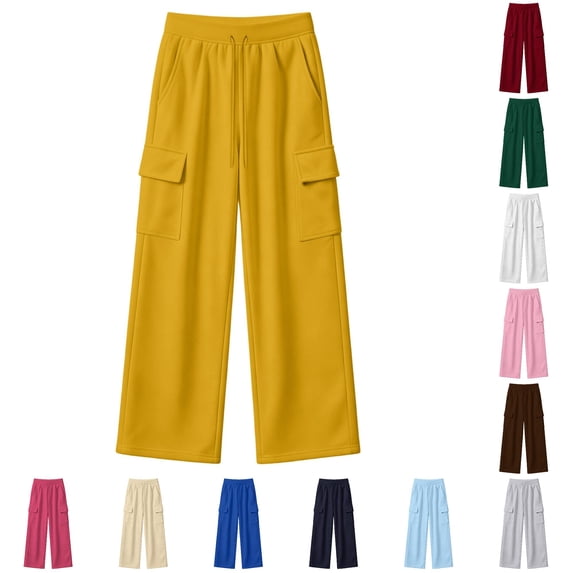 MEZZALL Girls Casual Pull On Pants Soft Stretchable Everyday Trousers With Elastic Waistband For Play Comfortable School Outdoor Wear, 11-12 Years