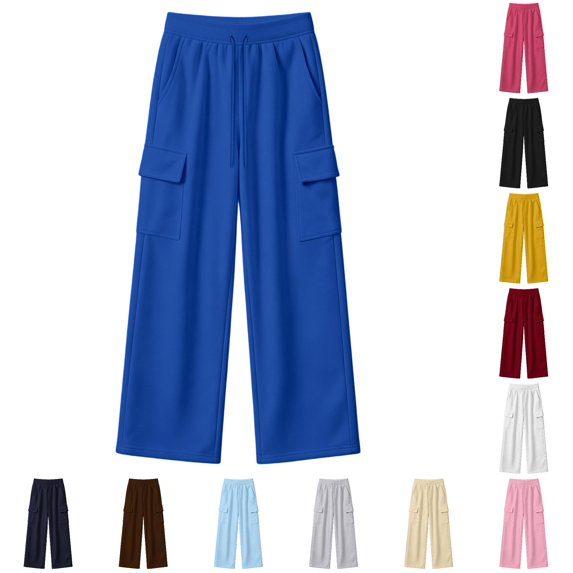 MEZZALL Girls Casual Pull On Pants Soft Stretchable Everyday Trousers With Elastic Waistband For Play Comfortable School Outdoor Wear, 13-14 Years