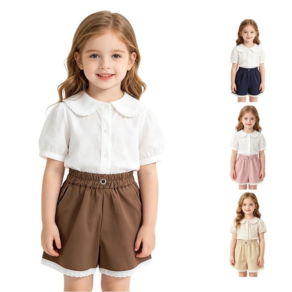 MEZZALL Girls Casual Summer Shorts Soft Breathable Lightweight Shorts For Toddler Kids Daily Wear, 12-24 Months