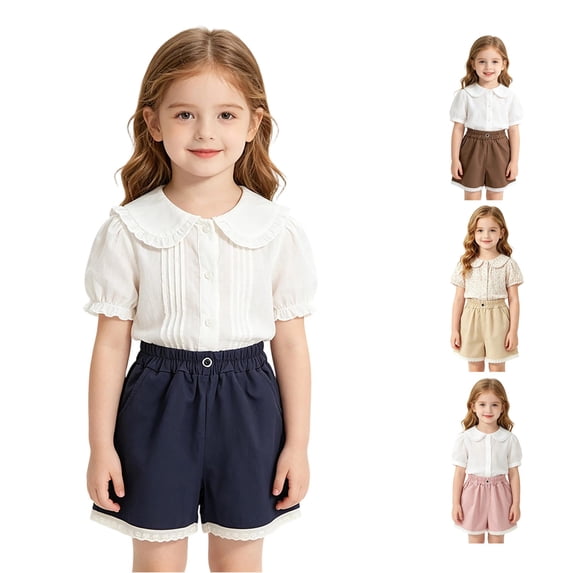 MEZZALL Girls Casual Summer Shorts Soft Breathable Lightweight Shorts For Toddler Kids Daily Wear, 5-6 Years
