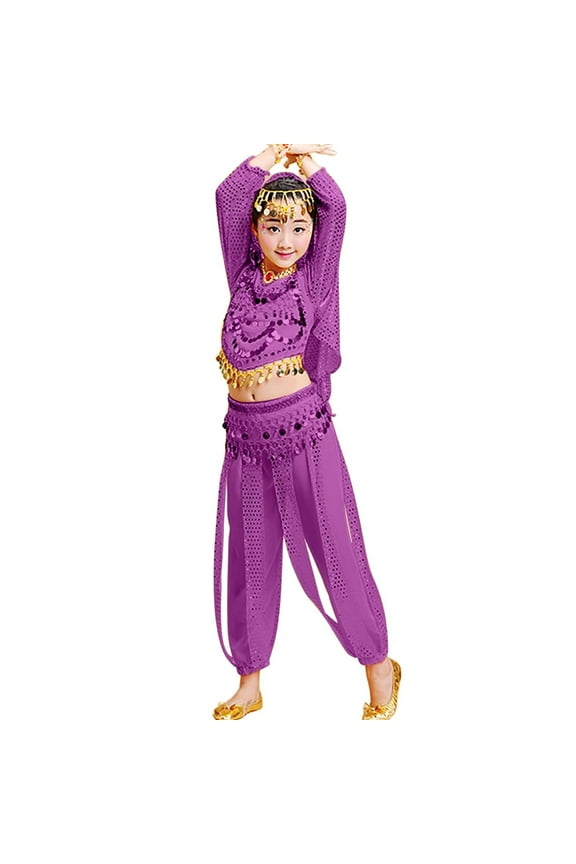 Girls Dance Sets Long Sleeve Tops And Pants Performance Outfits With Mesh And Sequins For Stage Show Summer Toddler Dailywear Versatile / 9-10 Years