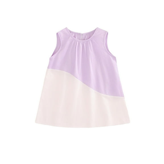 MEZZALL Girls Dresses Casual Sleeveless Patchwork Summer Dress For Toddlers Age 3 8 Playful Comfortable Outfit For Daily Wear And Outdoor Activities Classic Baby Wear