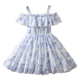 thumbnail image 1 of MEZZALL Girls Dresses Floral Dress With Ruffles Off Shoulder Strap Summer Casual Party For Toddler Kids Leisure Cartoon Clothing, 1 of 9