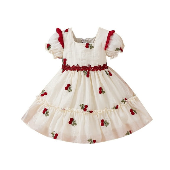 MEZZALL Girls Dresses For Everyday Casual Wear Round Neck Design For Ages 2 6 For Spring Summer Easy To Clean Cute Toddler Wear