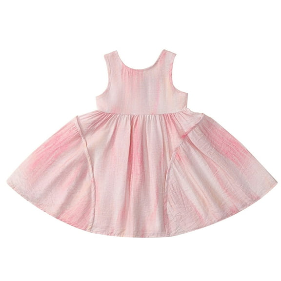MEZZALL Girls Dresses For Toddlers Kids Gradient Color Casual Summer Outfit Comfortable Playwear Soft Fabric Easy Care Classic Baby Wear