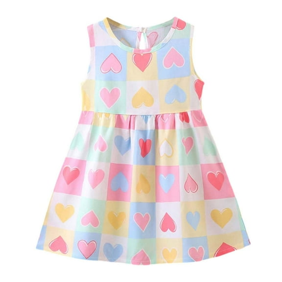 MEZZALL Girls' Dresses Summer Floral Dress Sleeveless Casual Dress For Children 1 7 Years 18-24 Months Cute Baby Sundress