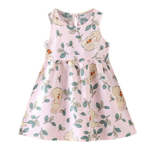MEZZALL Girls' Dresses Summer Floral Dress Sleeveless Casual Dress For Children 1 7 Years 18-24 Months Soft Baby Sundress