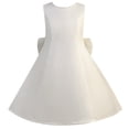 thumbnail image 1 of MEZZALL Girls Dresses Sundress Elegant O-Neck Sleeveless Solid Color Pearl White Backless Bow Party Gown Toddler Formal Dress Lovely, 1 of 9